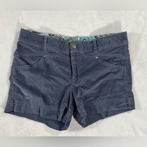 Athleta Corduroy Shortie Shorts Size 8  Slick Rock Granite Gray Drawstring Short